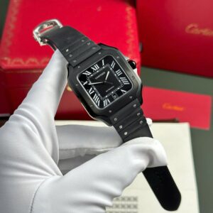 cartier santos 40mm edelstahl schwarz (kopie)